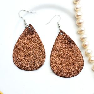 🌟5/$25 Brown Glitter Teardrop Earrings